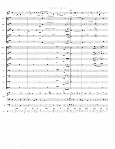Dont It Make My Brown Eyes Blue 5 Saxes 8 Brass 3 Rhythm And Vocal Bluesy Big Band Arrangement Page 2
