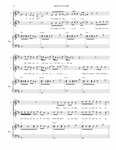 Dont Lie To Me Duet For Soprano Tenor Solo Page 2