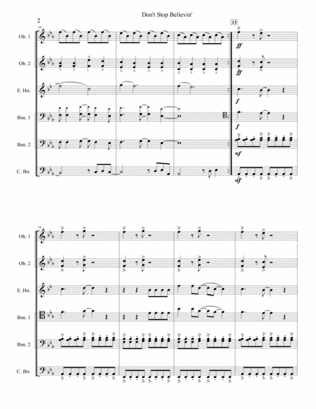 Dont Stop Believin Double Reed Ensemble Page 2
