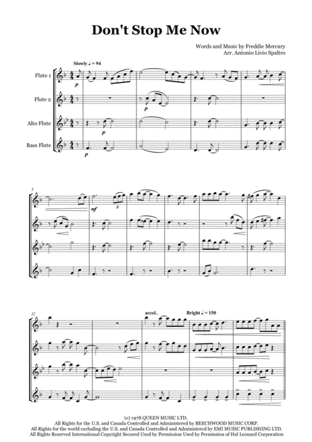 Dont Stop Me Now For Flute Quartet Page 2