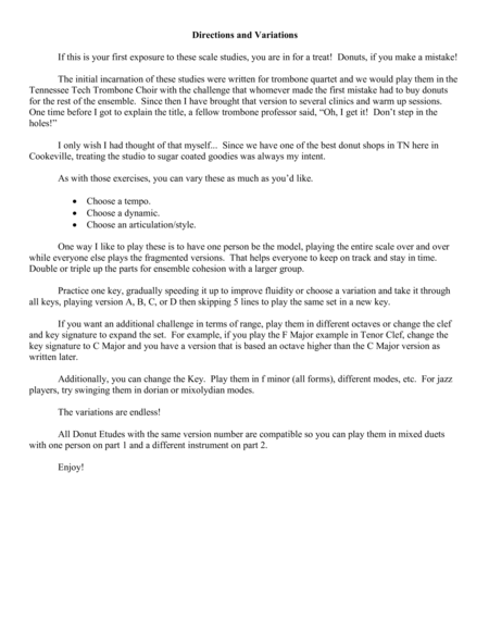 Donut Etudes V5 Scale Duets For 2 Trombones In Bb F 2 Euphoniums In Bass Clef Or 2 Bassoons Page 2