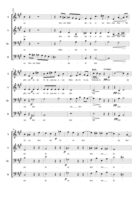 Dormi Jesu Christmas Motet For Choir Sabrb A Cappella Page 2