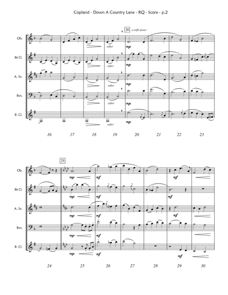 Down A Country Lane Reed Quintet Page 2