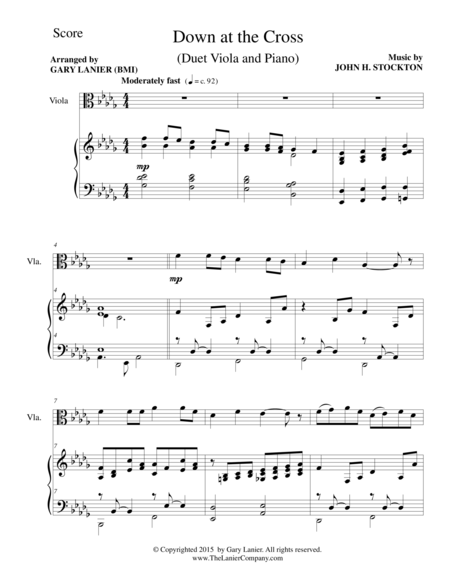 Down At The Cross Duet Viola And Piano Score And Parts Page 2