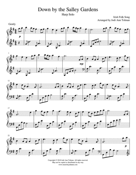 Down By The Salley Gardens Harp Solo Page 2