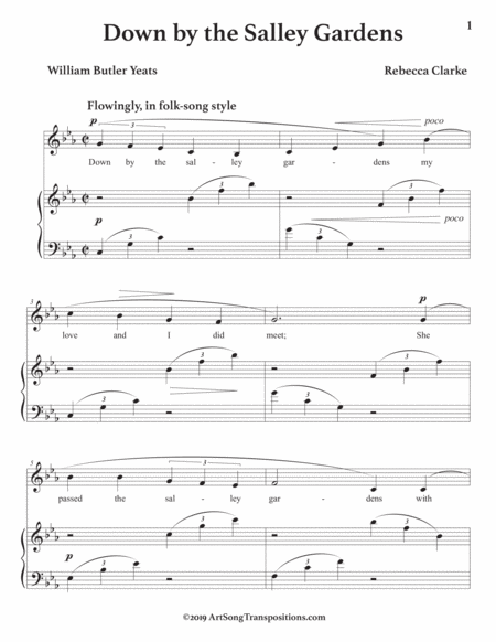 Down By The Salley Gardens Transposed To C Minor Page 2