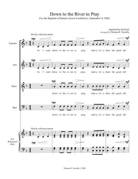 Down To The River To Pray Satb Page 2