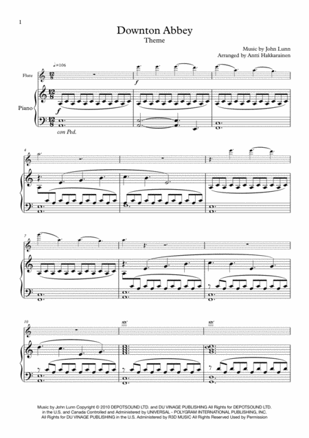 Downton Abbey Theme Flute Piano Page 2