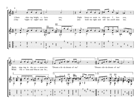 Dream A Little Dream Of Me Fingerstyle Guitar Page 2