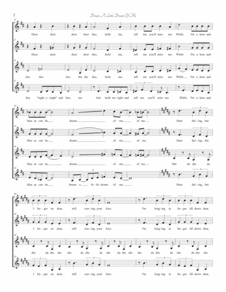 Dream A Little Dream Of Me For Ssaa A Cappella Quartet Melody In Low Alto Page 2