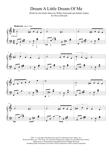 Dream A Little Dream Of Me Intermediate Piano Solo Page 2