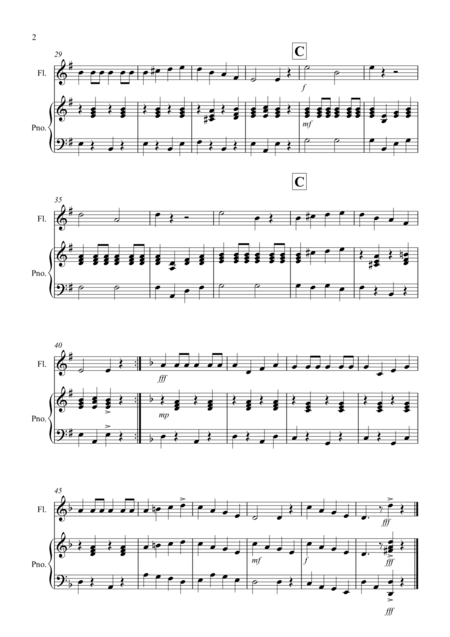 Drunken Sailor For Flute And Piano Page 2