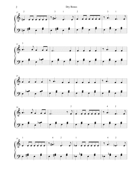 Dry Bones For Early Intermediate Piano Page 2