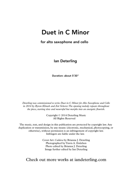Duet In C Minor For Alto Saxophone And Cello Page 2