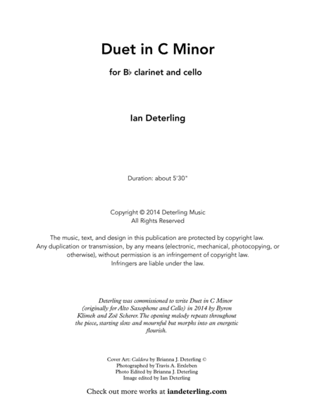 Duet In C Minor For Clarinet And Cello Page 2