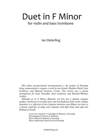 Duet In F Minor For Violin And Bass Trombone Page 2