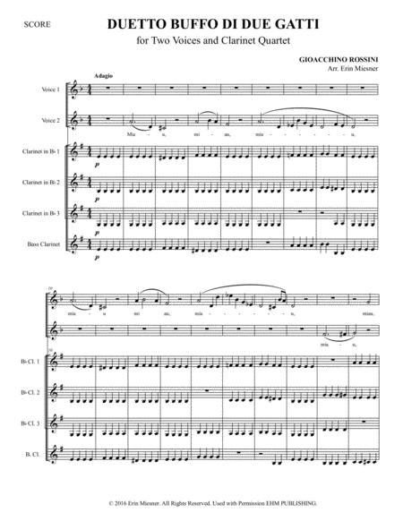 Duetto Buffo Di Due Gatti For Two Voices And Clarinet Quartet Page 2