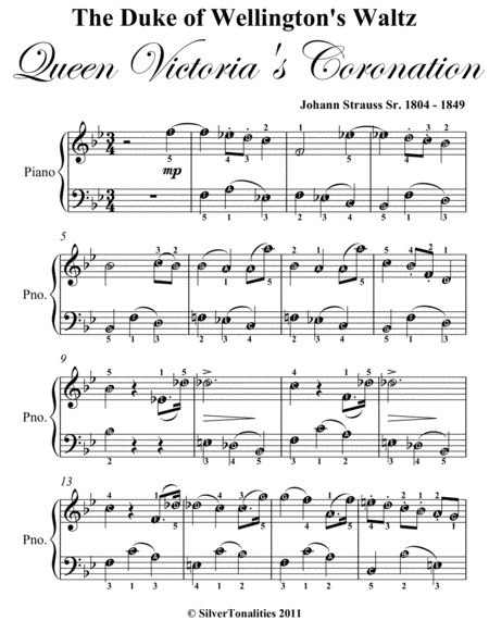 Duke Of Wellingtons Waltz Queen Victorias Coronation Easy Piano Sheet Music Page 2