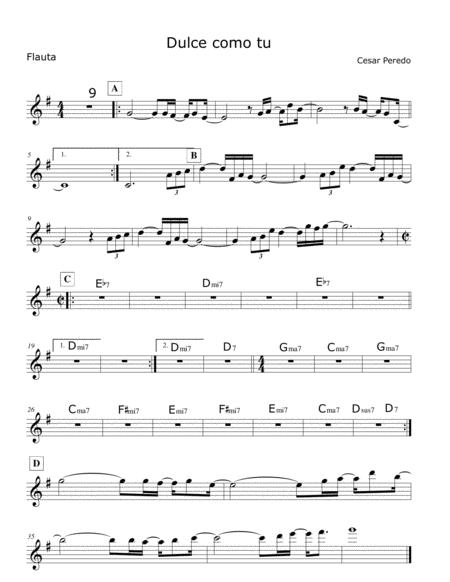 Dulce Como Tu For Flute And Jazz Combo Latin Jazz Page 2