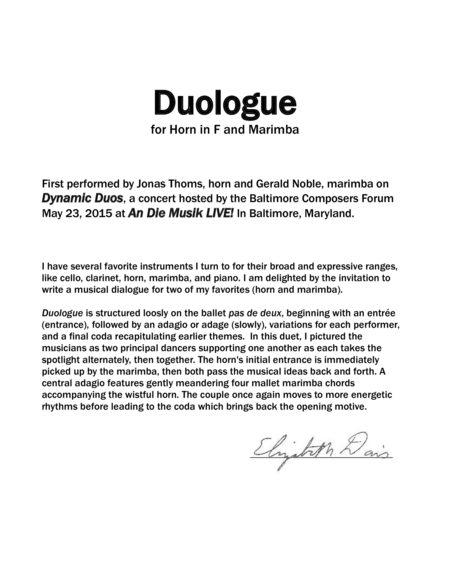 Duologue For Horn In F And Marimba Page 2