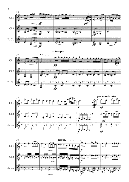 Dvorak Humoresques Op 101 No 4 Clarinet Trio 2 Bb And Bass Page 2