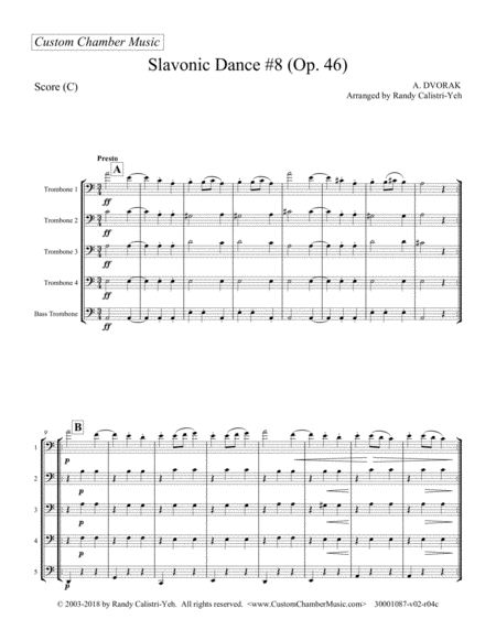 Dvorak Slavonic Dance 8 French Horn Quintet Or Trombone Quintet Page 2