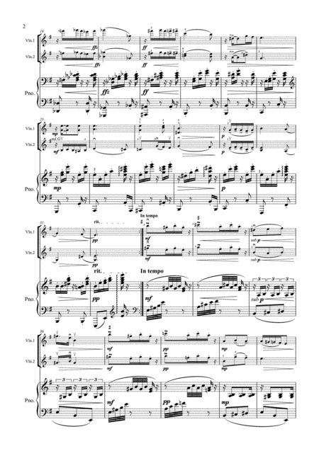 Dvorak Slavonic Dance No 10 Op 72 2 Violins Violin Duo Violin Group Piano Page 2