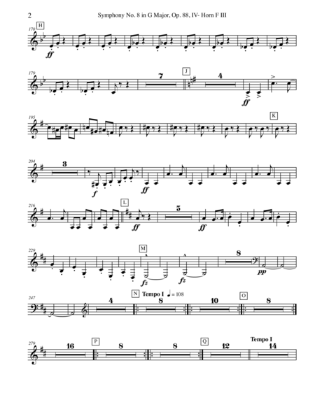 Dvorak Symphony No 8 Movement Iv Horn In F 3 Transposed Part Op 88 Page 2