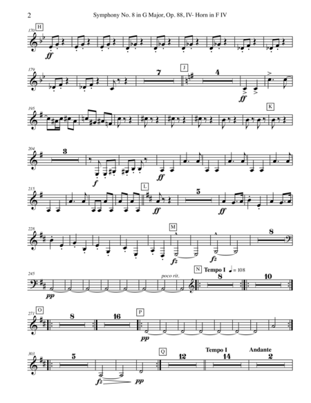 Dvorak Symphony No 8 Movement Iv Horn In F 4 Transposed Part Op 88 Page 2