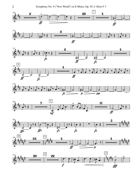 Dvorak Symphony No 9 New World Movement I Horn In F 3 Transposed Part Op 95 Page 2