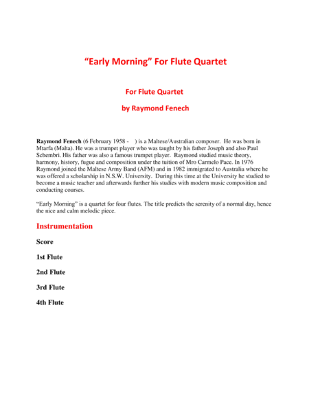 Early Morning For Flute Quartet Page 2