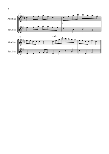 Early One Morning For Alto And Tenor Saxophone Duet Page 2