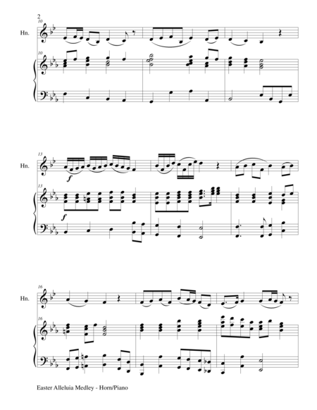 Easter Alleluia Medley Duet French Horn Piano Score And Hornpart Page 2