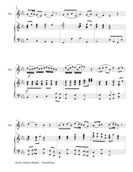 Easter Alleluia Medley Duet Violin Piano Score And Violin Part Page 2