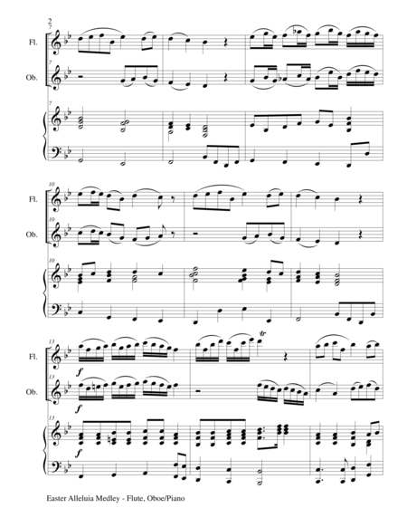 Easter Alleluia Medley Trio Flute Oboe Piano Score And Parts Page 2