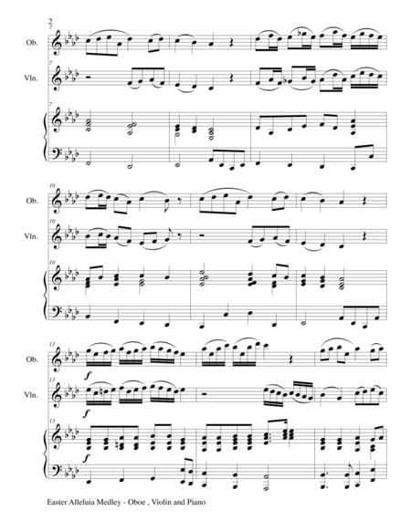 Easter Alleluia Medley Trio Oboe Violin Piano Score And Parts Page 2