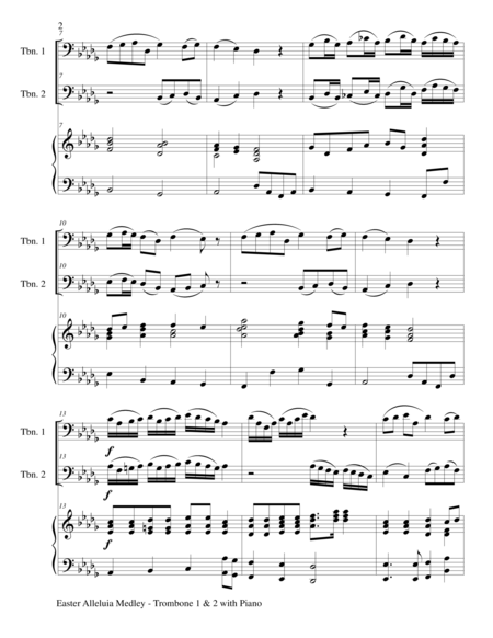 Easter Alleluia Medley Trio Trombone 1 2 With Piano Score And Parts Page 2