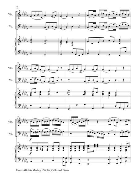 Easter Alleluia Medley Trio Violin Cello And Piano Score And Parts Page 2