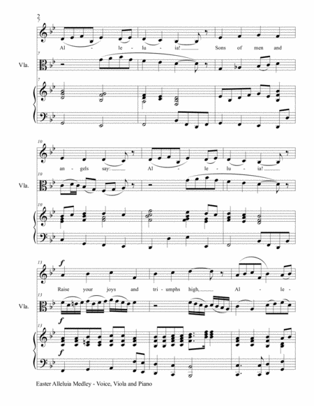 Easter Alleluia Medley Voice Viola And Piano Score Parts Included Page 2