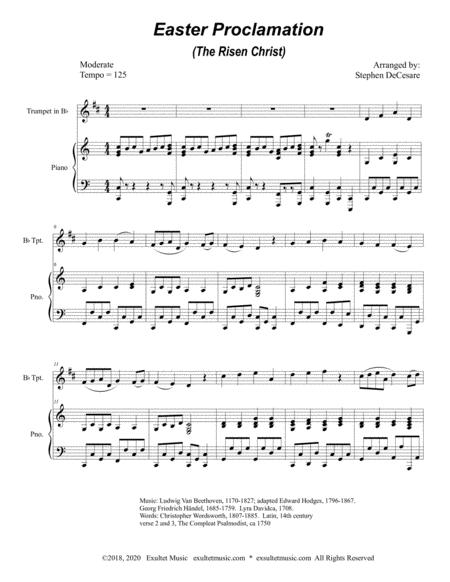 Easter Proclamation The Risen Christ For Bb Trumpet And Piano Page 2