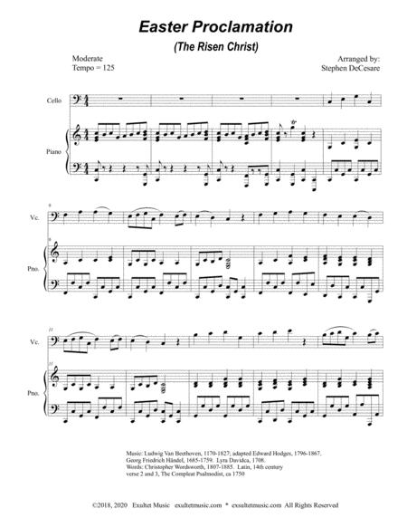 Easter Proclamation The Risen Christ For Cello Solo And Piano Page 2