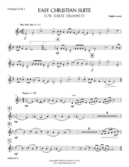 Easy Christian Suite For Trumpet Trio By Eddie Lewis Page 2