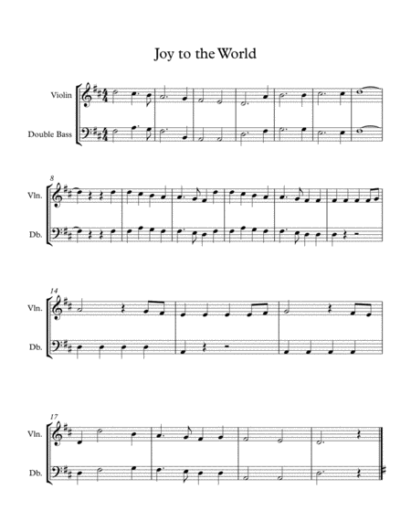 Easy Christmas Duets For Early Intermediate Violin And Bass Volume 2 Page 2