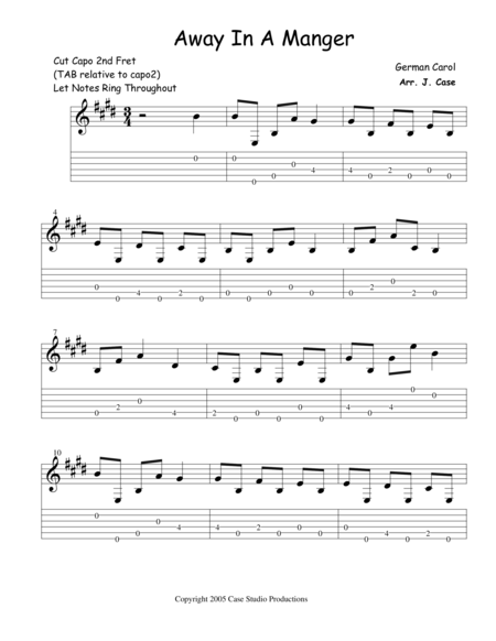 Easy Cut Capo Finger Style Christmas Tab Page 2