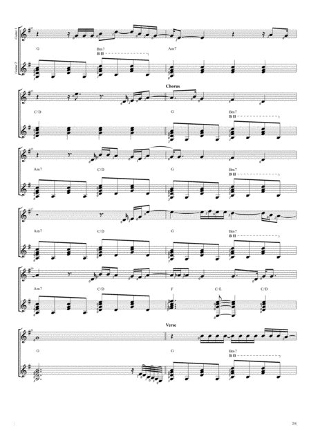 Easy Duet Guitar Score Page 2