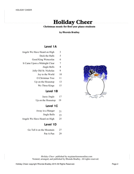 Easy Piano Christmas Holiday Cheer Page 2