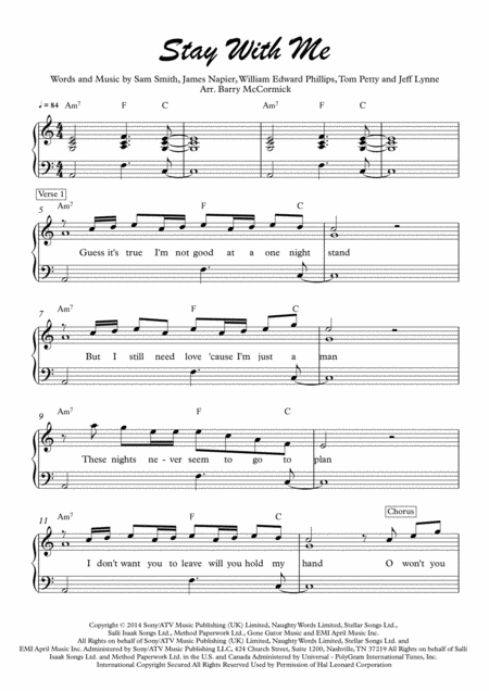 Easy Piano Stay With Me Sam Smith Page 2