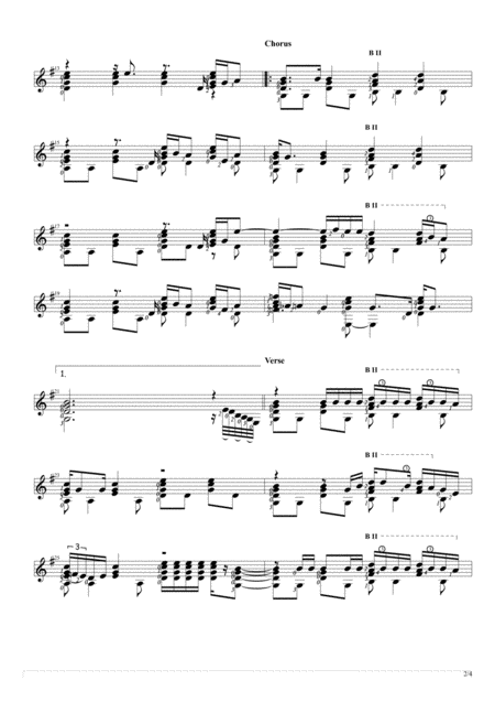 Easy Solo Guitar Score Page 2