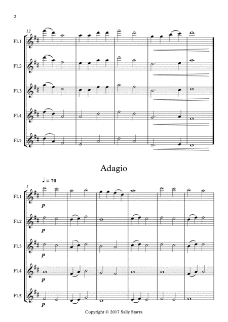 Easy Suite For C Flute Choir By Sally Starra Page 2