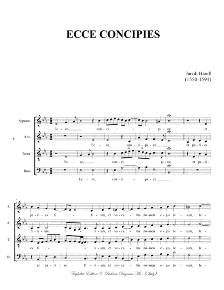 Ecce Concipies J Handl For Satb Choir Page 2